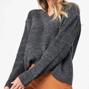 Grey Organic Cotton Chunky Knit Boyfriend Sweater (2 available)